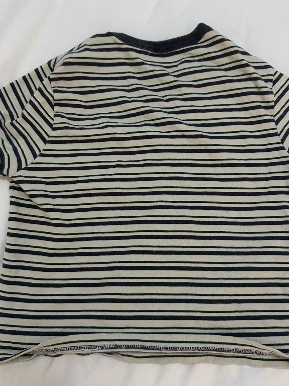 Stussy Striped Tee in Cream and Black - Picture 4 of 6